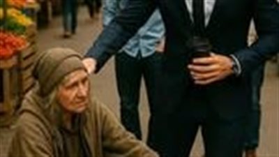 قصة مليونير حديث الثراء دفعَ متسوّلةً فقيرة في السوق